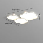 Contemporary Nordic Iron Acrylic Square Cloud Shade LED Flush Mount Ceiling Light For Living Room