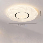 Modern Minimalist Cream Round Rose Iron Acrylic LED Flush Mount Ceiling Light For Bedroom