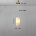 Contemporary Luxury Column Marble Brass 1-light Pendant Light for Living Room BulbSquare