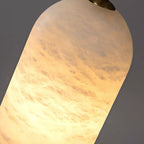 Contemporary Luxury Column Marble Brass 1-light Pendant Light for Living Room BulbSquare
