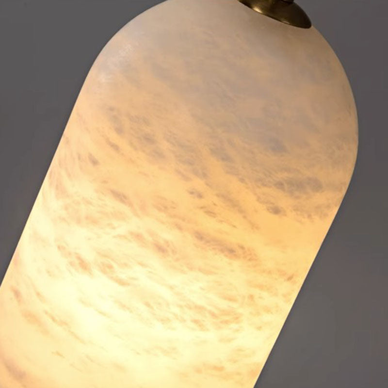 Contemporary Luxury Column Marble Brass 1-light Pendant Light for Living Room BulbSquare