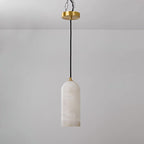 Contemporary Luxury Column Marble Brass 1-light Pendant Light for Living Room BulbSquare