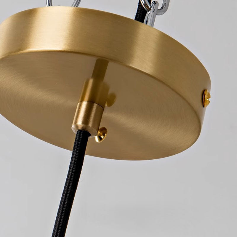 Contemporary Luxury Column Marble Brass 1-light Pendant Light for Living Room BulbSquare