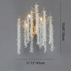Contemporary Luxury Tree Branches Tassel Crystal Aluminum 3-Light Wall Sconce Lamp For Living Room