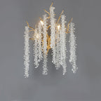 Contemporary Luxury Tree Branches Tassel Crystal Aluminum 3-Light Wall Sconce Lamp For Living Room