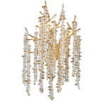 Contemporary Luxury Tree Branches Tassel Crystal Aluminum 3-Light Wall Sconce Lamp For Living Room