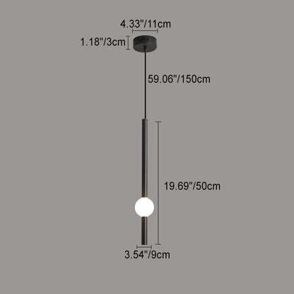 Modern Minimalist Round Ball Sword-Shape Iron Acrylic LED Pendant Light For Bedroom