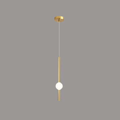 Modern Minimalist Round Ball Sword-Shape Iron Acrylic LED Pendant Light For Bedroom