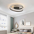 Contemporary Nordic Circles Strip Iron Silicone LED Flush Mount Ceiling Light For Bedroom