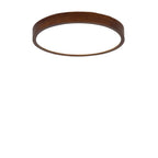 Modern Minimalist Round Acrylic Iron Wood LED Flush Mount Ceiling Light for Bedroom