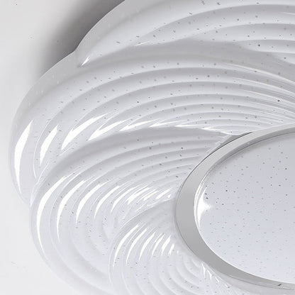Modern Simplicity Iron Acrylic Square Round Petal LED Flush Mount Ceiling Light For Bedroom
