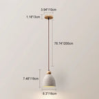 Contemporary Industrial Cement Wood Fillet Cone Shaped 1-Light Pendant Light For Living Room