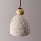 Contemporary Industrial Cement Wood Fillet Cone Shaped 1-Light Pendant Light For Living Room