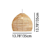 Contemporary Boho Wood Grain Hollow Basket Rattan 1 - Light Pendant Light For Dining Room