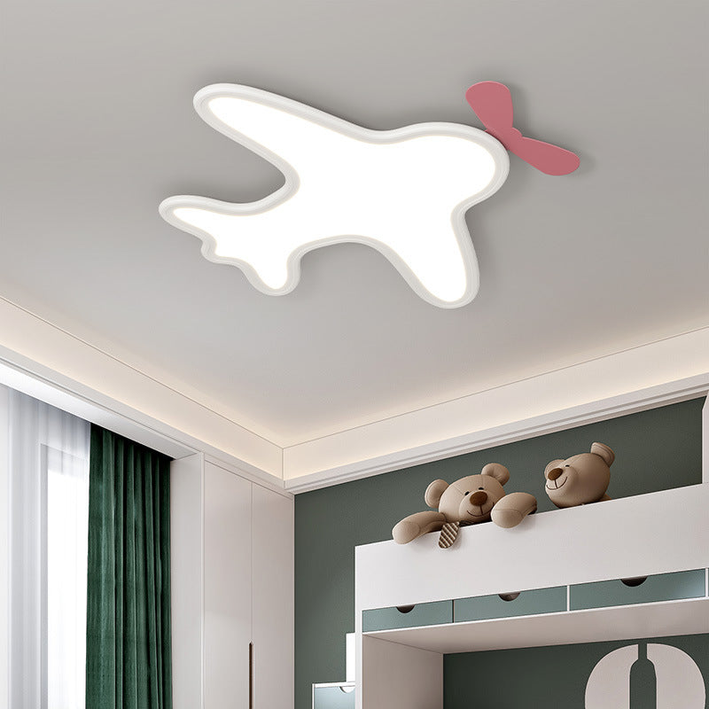 Lumendat Contemporary Creative Kids Cartoon Airplane Bear Iron Aluminum Acrylic LED Flush Mount Ceiling For Bedroom Lumendat