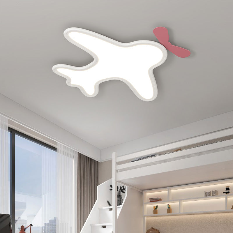 Lumendat Contemporary Creative Kids Cartoon Airplane Bear Iron Aluminum Acrylic LED Flush Mount Ceiling For Bedroom Lumendat