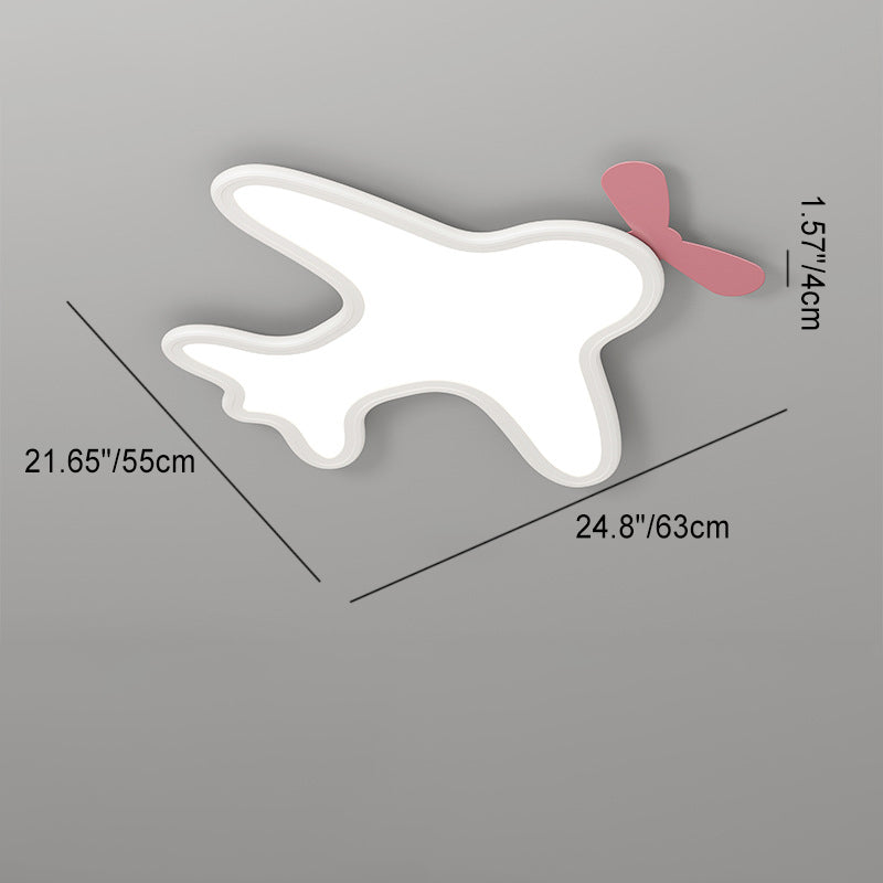 Lumendat Contemporary Creative Kids Cartoon Airplane Bear Iron Aluminum Acrylic LED Flush Mount Ceiling For Bedroom Lumendat