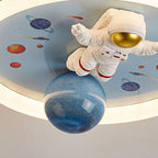 Lumendat Contemporary Creative Cartoon Kids Space Astronaut Resin Iron Acrylic LED Flush Mount Lighting For Bedroom Lumendat