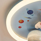Lumendat Contemporary Creative Cartoon Kids Space Astronaut Resin Iron Acrylic LED Flush Mount Lighting For Bedroom Lumendat
