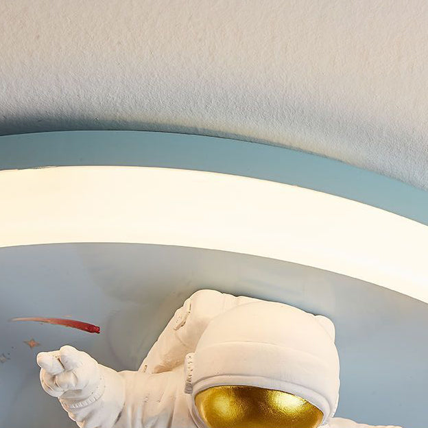 Lumendat Contemporary Creative Cartoon Kids Space Astronaut Resin Iron Acrylic LED Flush Mount Lighting For Bedroom Lumendat