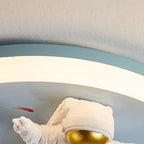 Lumendat Contemporary Creative Cartoon Kids Space Astronaut Resin Iron Acrylic LED Flush Mount Lighting For Bedroom Lumendat