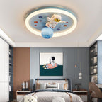 Lumendat Contemporary Creative Cartoon Kids Space Astronaut Resin Iron Acrylic LED Flush Mount Lighting For Bedroom Lumendat