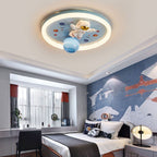 Lumendat Contemporary Creative Cartoon Kids Space Astronaut Resin Iron Acrylic LED Flush Mount Lighting For Bedroom Lumendat