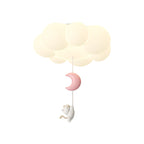 Contemporary Creative Cartoon Kids Kitten Star Moon Cloud Iron Pe LED Flush Mount Ceiling Light for Bedroom