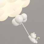 Contemporary Creative Cartoon Kids Kitten Star Moon Cloud Iron Pe LED Flush Mount Ceiling Light for Bedroom