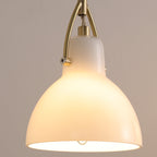 Contemporary Nordic Bowl Shaped Brass Glass 1-Light Pendant Light For Living Room