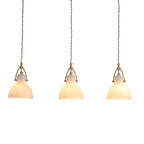 Contemporary Nordic Bowl Shaped Brass Glass 1-Light Pendant Light For Living Room