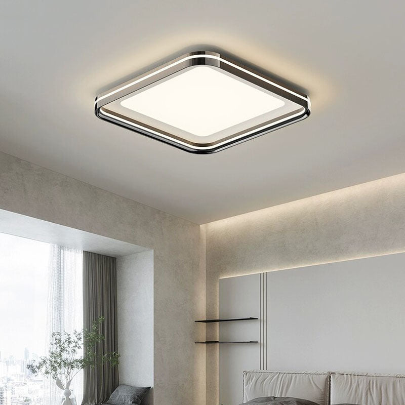 Modern Minimalist Round Square Rectangular Iron PVC LED Flush Mount Ceiling Light For Bedroom Lumendat