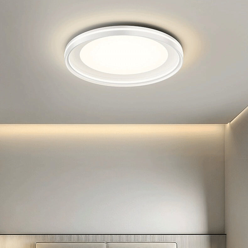 Modern Minimalist Round Square Rectangular Iron PVC LED Flush Mount Ceiling Light For Bedroom Lumendat