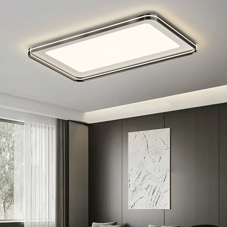 Modern Minimalist Round Square Rectangular Iron PVC LED Flush Mount Ceiling Light For Bedroom Lumendat