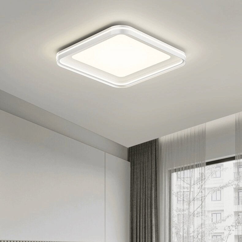 Modern Minimalist Round Square Rectangular Iron PVC LED Flush Mount Ceiling Light For Bedroom Lumendat