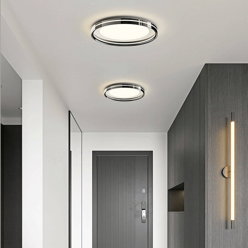 Modern Minimalist Round Square Rectangular Iron PVC LED Flush Mount Ceiling Light For Bedroom Lumendat