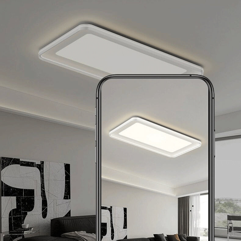 Modern Minimalist Round Square Rectangular Iron PVC LED Flush Mount Ceiling Light For Bedroom Lumendat