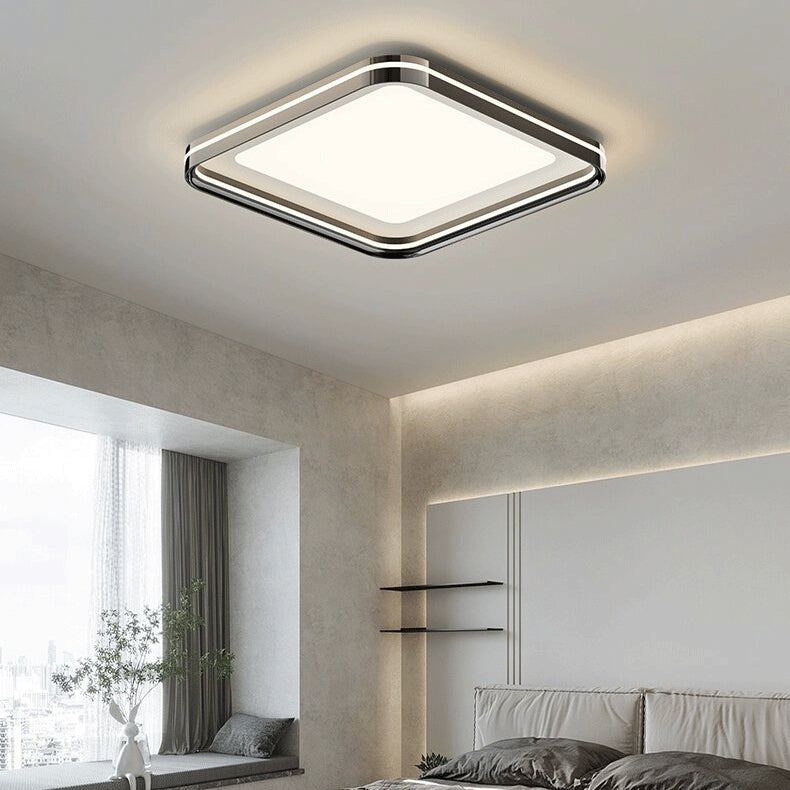 Modern Minimalist Round Square Rectangular Iron PVC LED Flush Mount Ceiling Light For Bedroom Lumendat