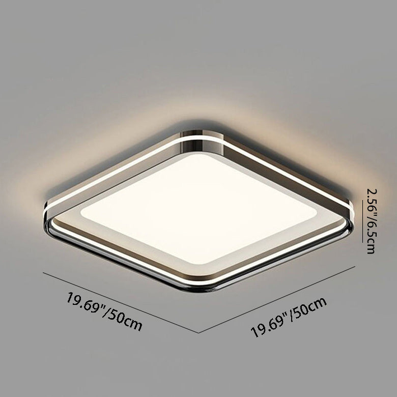 Modern Minimalist Round Square Rectangular Iron PVC LED Flush Mount Ceiling Light For Bedroom Lumendat
