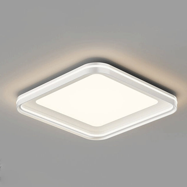 Modern Minimalist Round Square Rectangular Iron PVC LED Flush Mount Ceiling Light For Bedroom Lumendat