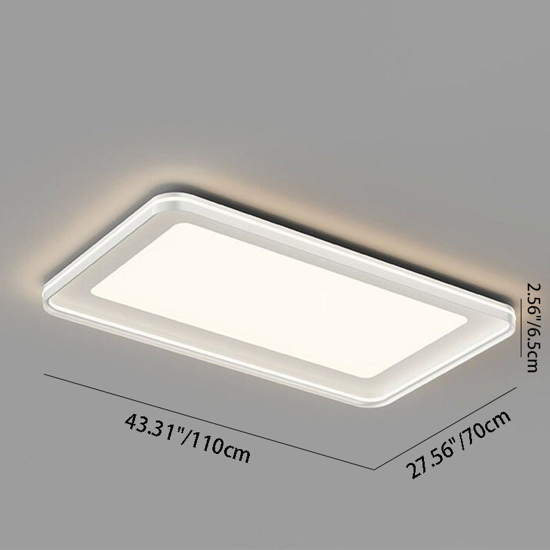 Modern Minimalist Round Square Rectangular Iron PVC LED Flush Mount Ceiling Light For Bedroom Lumendat
