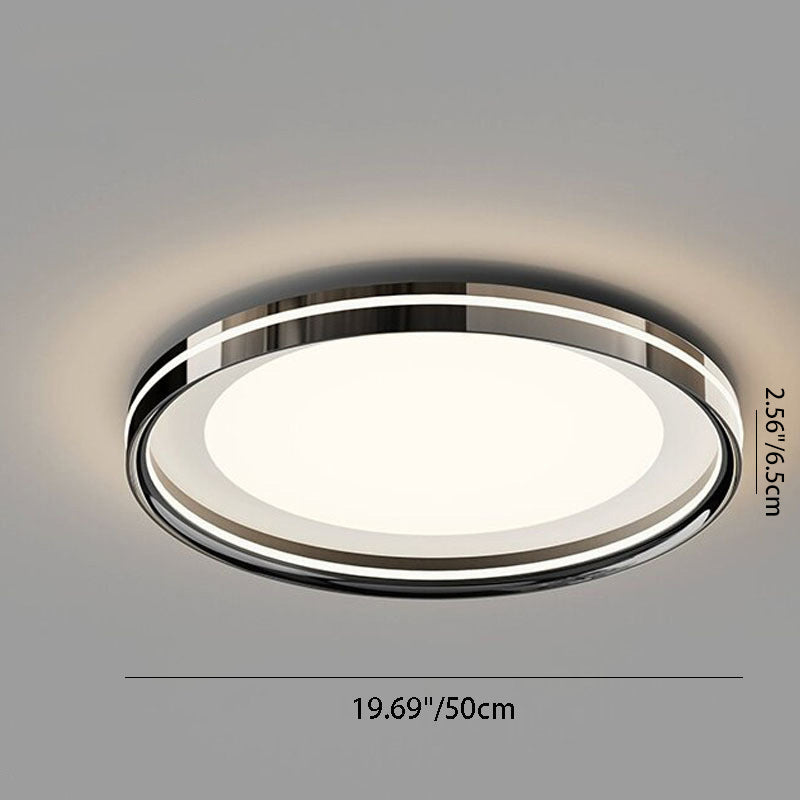 Modern Minimalist Round Square Rectangular Iron PVC LED Flush Mount Ceiling Light For Bedroom Lumendat