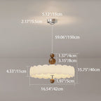 Traditional French Cream Pumpkin Iron PE LED Pendant Light For Living Room