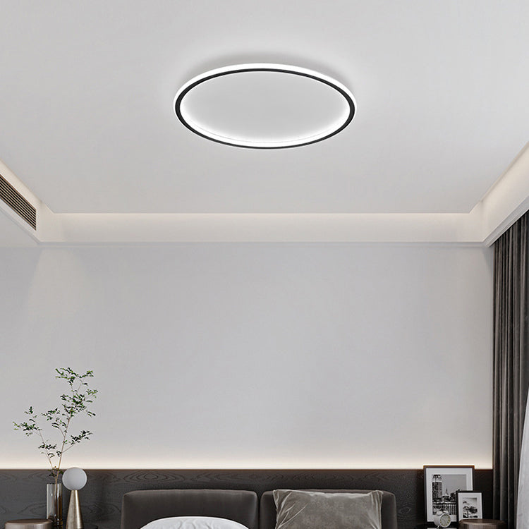 Modern Minimalist Round Iron Aluminum Acrylic LED Flush Mount Ceiling Light For Bedroom