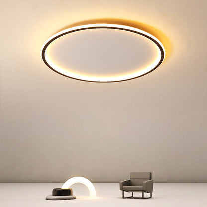 Modern Minimalist Round Iron Aluminum Acrylic LED Flush Mount Ceiling Light For Bedroom