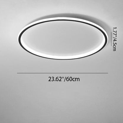 Modern Minimalist Round Iron Aluminum Acrylic LED Flush Mount Ceiling Light For Bedroom