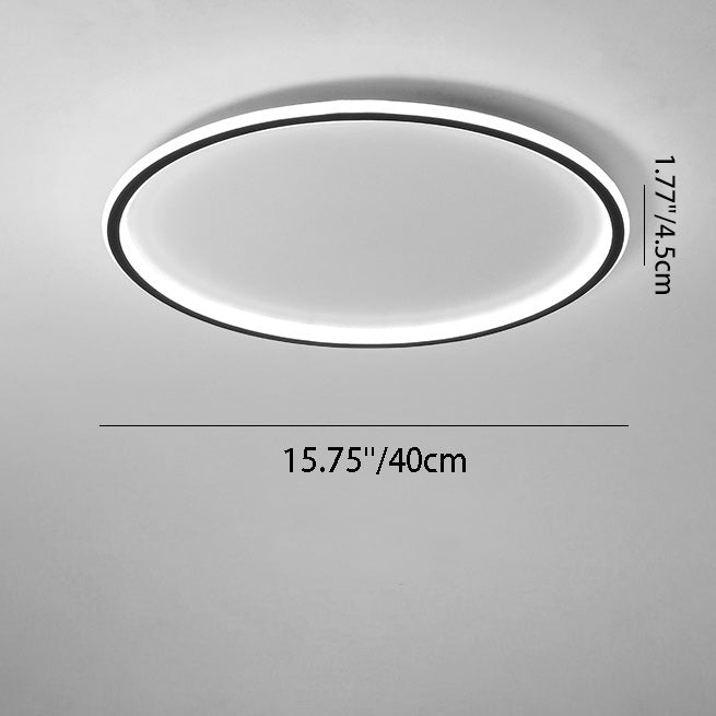 Modern Minimalist Round Iron Aluminum Acrylic LED Flush Mount Ceiling Light For Bedroom