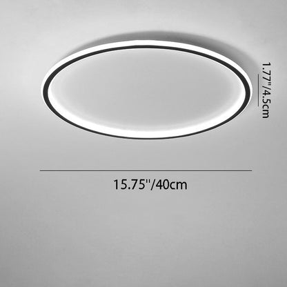 Modern Minimalist Round Iron Aluminum Acrylic LED Flush Mount Ceiling Light For Bedroom
