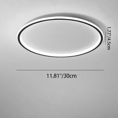 Modern Minimalist Round Iron Aluminum Acrylic LED Flush Mount Ceiling Light For Bedroom