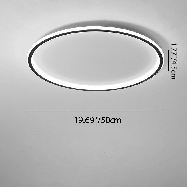 Modern Minimalist Round Iron Aluminum Acrylic LED Flush Mount Ceiling Light For Bedroom